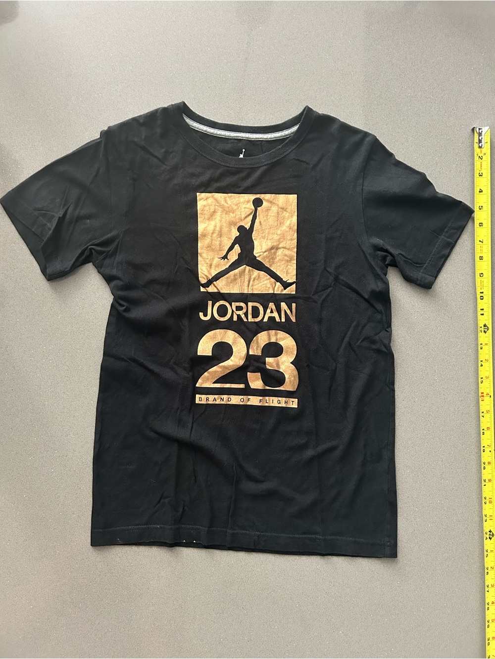 Jordan 23 Brand of Flight Black T-Shirt Kids size 12-13…